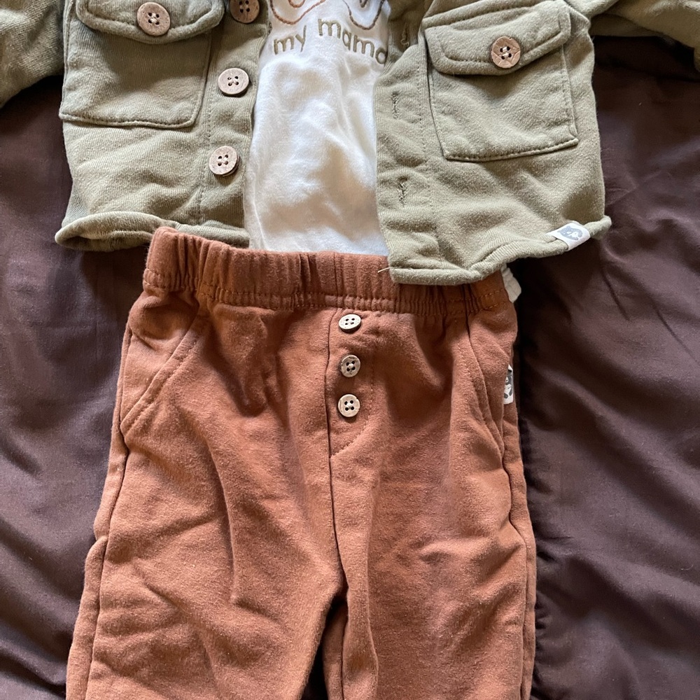 Stylish Kids Brown Buttoned Joggers
